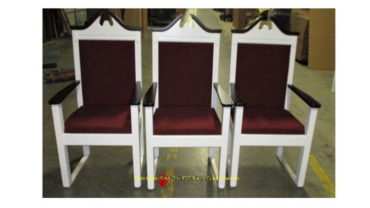 Clergy Church Chair TPC-603S Series 48" Height Side Pulpit Chair-Front Dark Oak 37 Maroon-Clergy Church Chairs-Podiums Direct