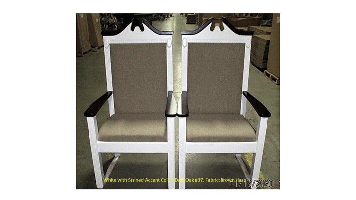 Clergy Church Chair TPC-603C Series 52" Height Center Pulpit Chair-Front Brown Haze-Clergy Church Chairs-Podiums Direct