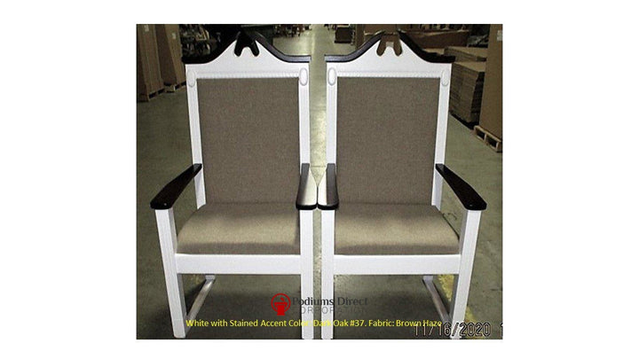 Clergy Church Chair TPC-603C Series 52" Height Center Pulpit Chair-Front Brown Haze-Clergy Church Chairs-Podiums Direct