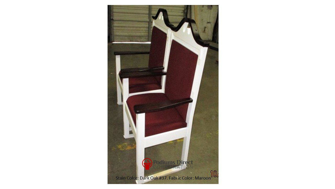 Clergy Church Chair TPC-603S Series 48" Height Side Pulpit Chair-Side Dark Oak 37 Maroon-Clergy Church Chairs-Podiums Direct