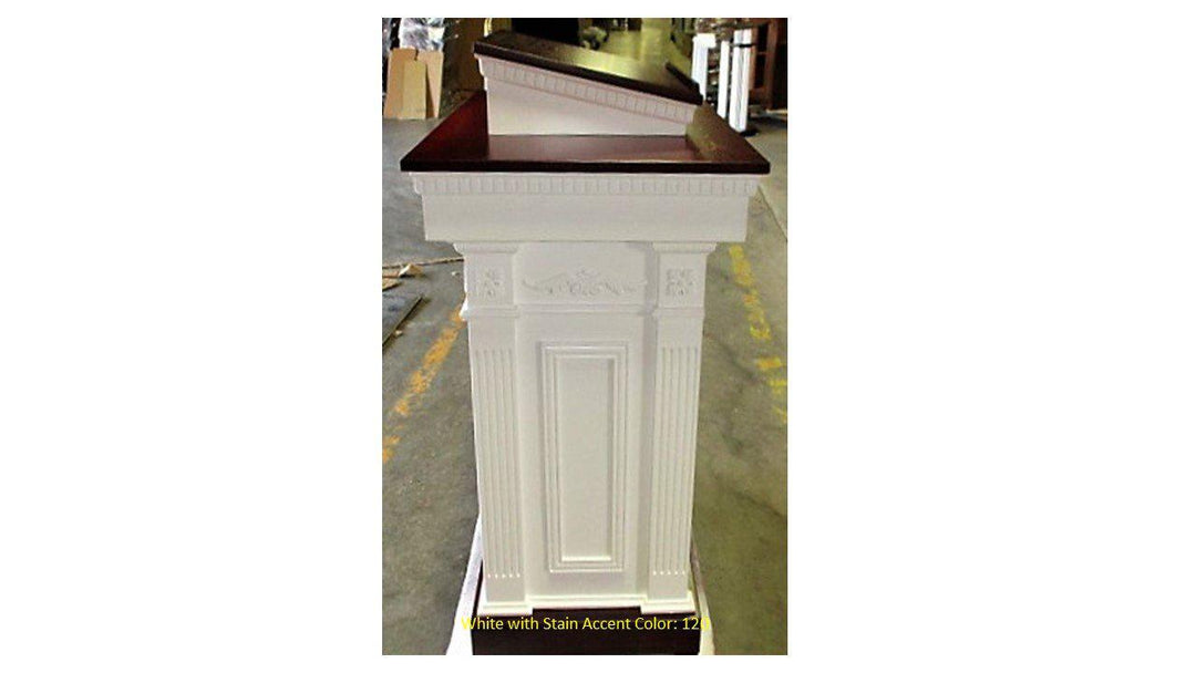 Church Wood Pulpit Colonial Tiered TSP-620- Side White with 120-Church Solid Wood Pulpits, Podiums and Lecterns-Podiums Direct