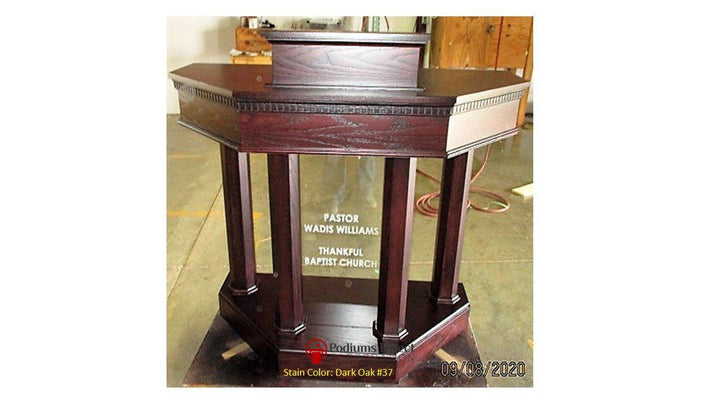 Wood with Acrylic Pulpit Custom No 6-Front-Wood With Acrylic Pulpits, Podiums and Lecterns-Podiums Direct