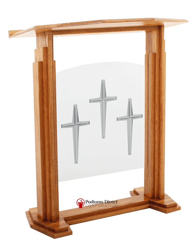 Wood with Acrylic Pulpit 701 Proclaimer-Wood With Acrylic Pulpits, Podiums and Lecterns-Podiums Direct