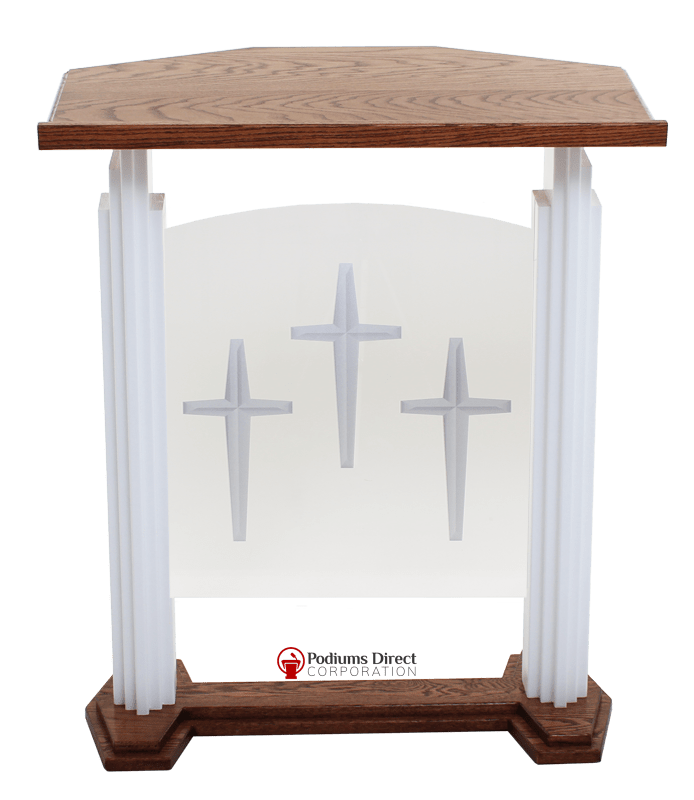 Wood with Acrylic Pulpit 701W Proclaimer-Back View-Wood With Acrylic Pulpits, Podiums and Lecterns-Podiums Direct