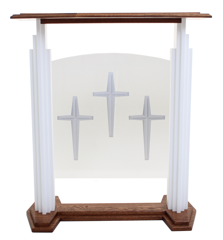 Wood with Acrylic Pulpit 701W Proclaimer-Front View-Wood With Acrylic Pulpits, Podiums and Lecterns-Podiums Direct