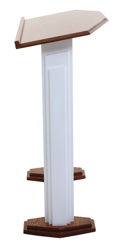 Wood with Acrylic Pulpit 701W Proclaimer-Side View-Wood With Acrylic Pulpits, Podiums and Lecterns-Podiums Direct