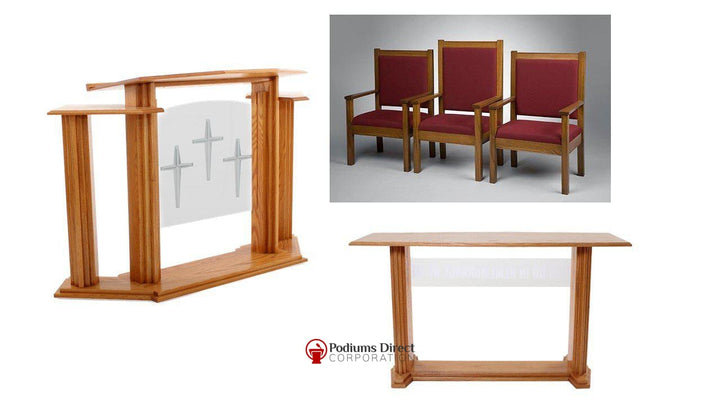 Church Pulpit Set 702-Pulpit Sets-Podiums Direct