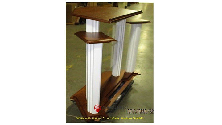 Wood with Acrylic Pulpit w/Wings 702W Proclaimer-Side View-Wood With Acrylic Pulpits, Podiums and Lecterns-Podiums Direct