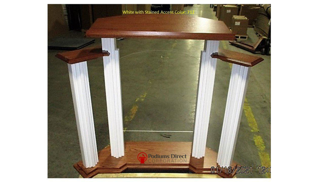Wood with Acrylic Pulpit w/Wings 702W Proclaimer-Back View 712-Wood With Acrylic Pulpits, Podiums and Lecterns-Podiums Direct