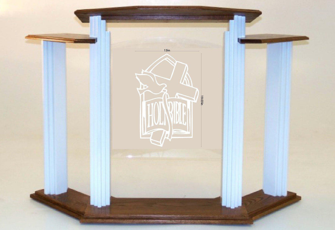 Wood with Acrylic Pulpit w/Wings 702W Proclaimer-Front-Wood With Acrylic Pulpits, Podiums and Lecterns-Podiums Direct