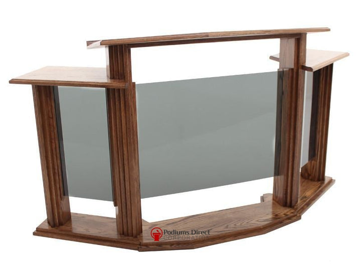 Wood with Acrylic Pulpit w/Wings 703 Proclaimer-With Smoked Acrylic-Wood With Acrylic Pulpits, Podiums and Lecterns-Podiums Direct
