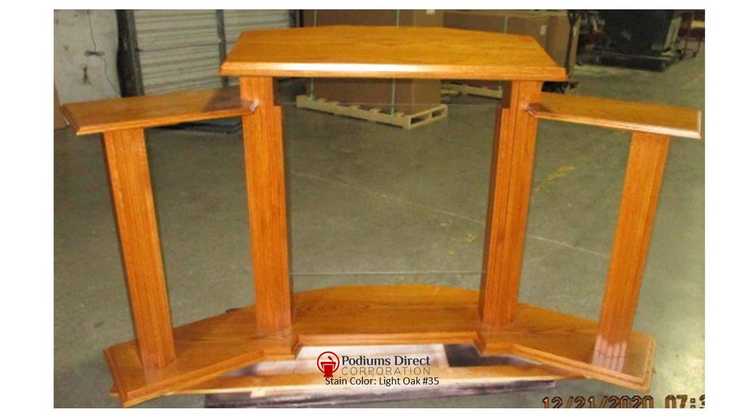 Wood with Acrylic Pulpit w/Wings 703 Proclaimer-Back View No Logo-Wood With Acrylic Pulpits, Podiums and Lecterns-Podiums Direct