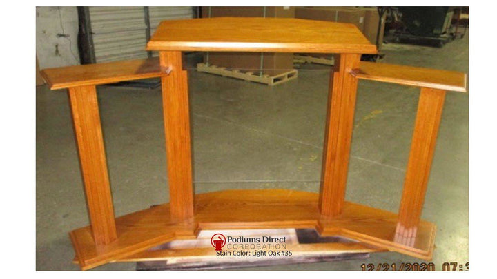 Wood with Acrylic Pulpit w/Wings 703 Proclaimer-Back View No Logo-Wood With Acrylic Pulpits, Podiums and Lecterns-Podiums Direct
