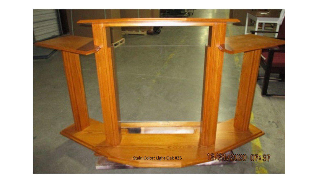 Wood with Acrylic Pulpit w/Wings 703 Proclaimer-Front View No Logo-Wood With Acrylic Pulpits, Podiums and Lecterns-Podiums Direct