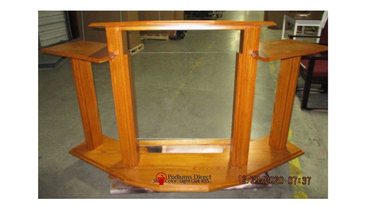 Wood with Acrylic Pulpit w/Wings 703 Proclaimer-Front View No Logo-Wood With Acrylic Pulpits, Podiums and Lecterns-Podiums Direct