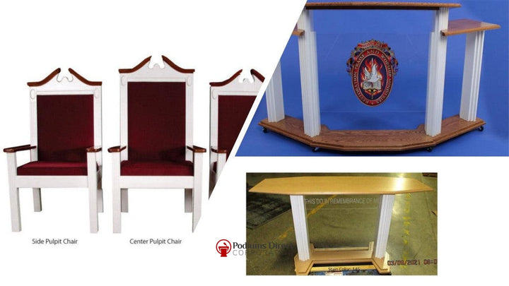 Church Pulpit Set 703 W Proclaimer Pulpit Sets-Podiums Direct