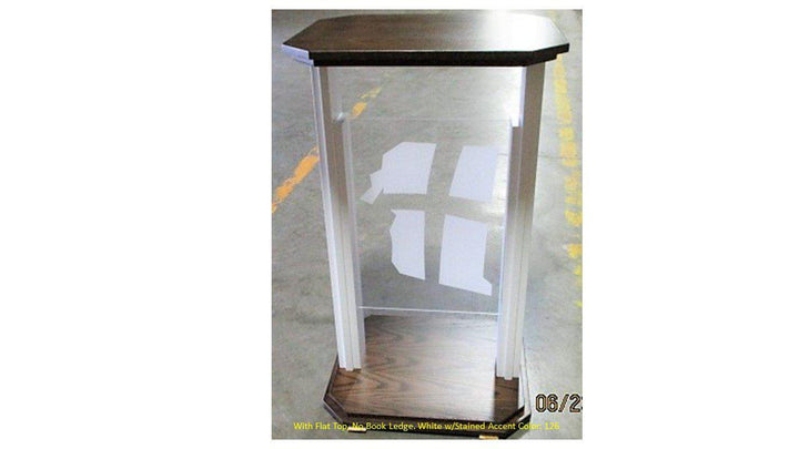 Wood with Acrylic Preaching Stand-704 Proclaimer-White with Stain-Wood With Acrylic Pulpits, Podiums and Lecterns-Podiums Direct
