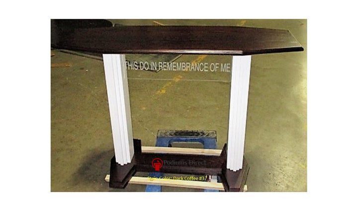 Communion Table 705W Proclaimer Acrylic and Wood Style-Front Dark Coffee 37-Communion Tables and Altars-Podiums Direct