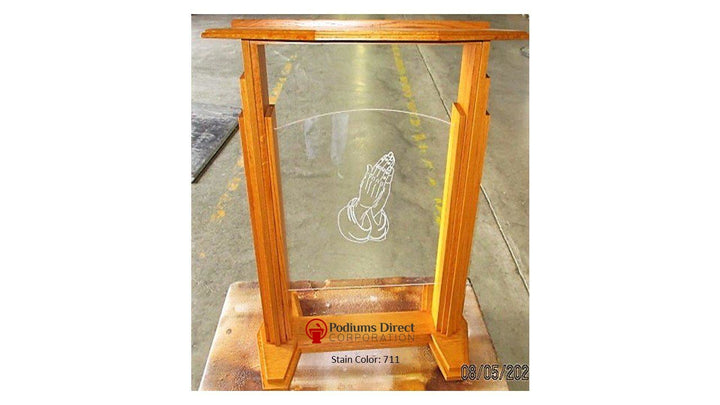 Wood with Acrylic Pulpit 701 Proclaimer-Front 711-Wood With Acrylic Pulpits, Podiums and Lecterns-Podiums Direct