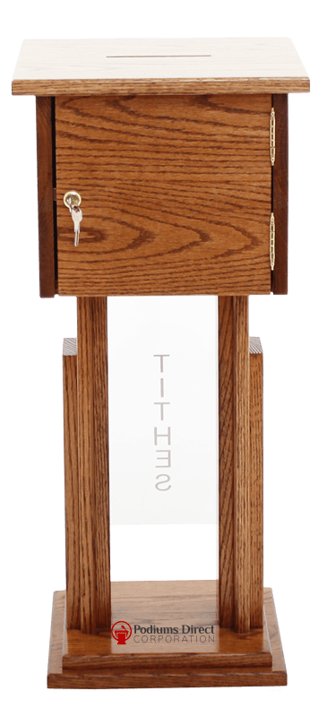 Tithe Box 719 Tithe/Prayer Box-Back View-Tithe Boxes, Baptismal Font, Flower Stands, and Offering Tables-Podiums Direct