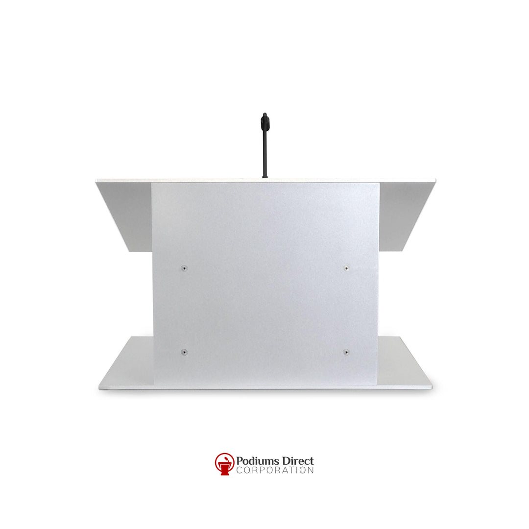 Contemporary Table Top Lectern K-9-Light Aluminum Grey-Contemporary Lecterns and Podiums-Podiums Direct