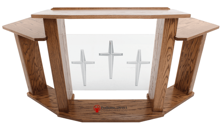 Wood with Acrylic Extra Wide Pulpit 779 Exhorter - FREE SHIPPING!