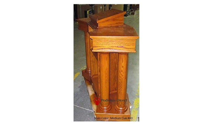 Church Wood Pulpit Custom No. 810-Side View Medium Oak-Church Solid Wood Pulpits, Podiums and Lecterns-Podiums Direct