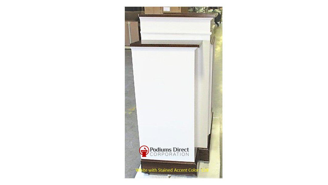 Church Wood Pulpit Wing NO 810W-Side White with Stain 128-Church Solid Wood Pulpits, Podiums and Lecterns-Podiums Direct