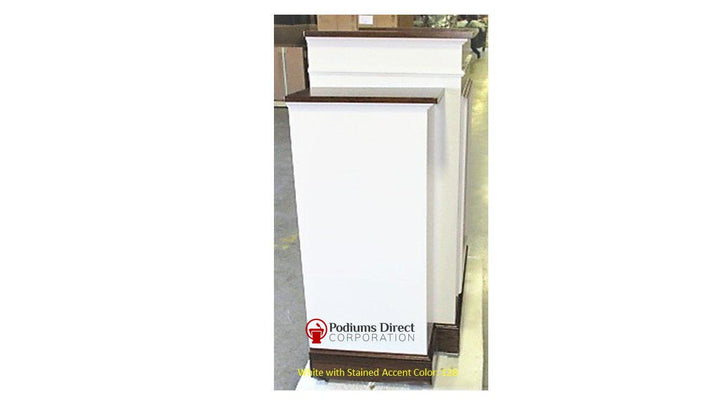 Church Wood Pulpit Wing NO 810W-Side White with Stain 128-Church Solid Wood Pulpits, Podiums and Lecterns-Podiums Direct
