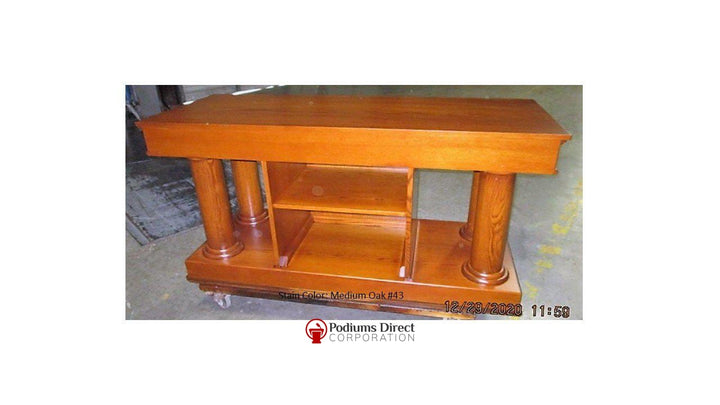 Communion Table Custom 810-Back Medium Oak-Communion Tables and Altars-Podiums Direct