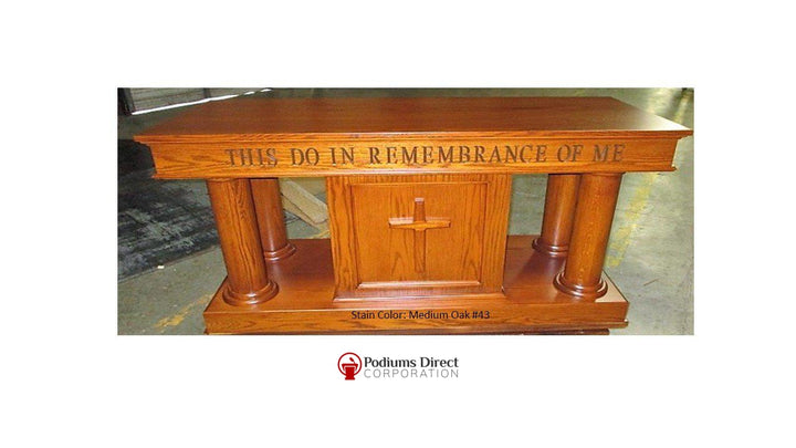 Communion Table Custom 810-Front Medium Oak-Communion Tables and Altars-Podiums Direct