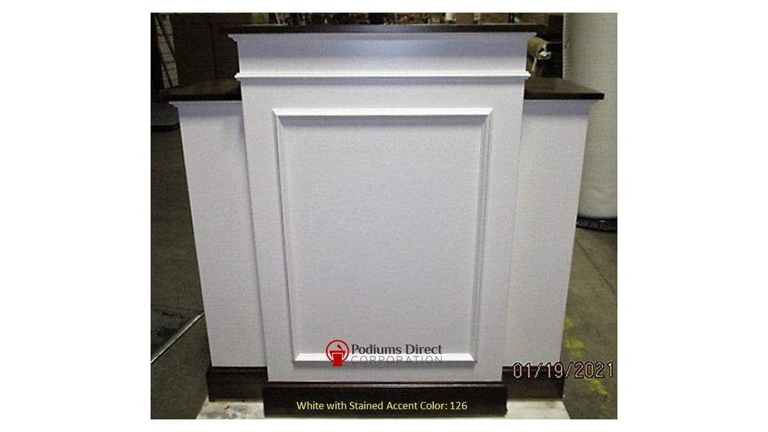 Church Wood Pulpit Wing NO 810W-Front View Stain 126-Church Solid Wood Pulpits, Podiums and Lecterns-Podiums Direct