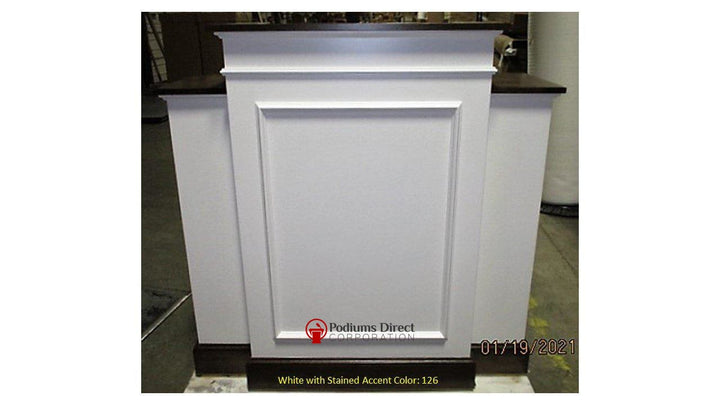 Church Wood Pulpit Wing NO 810W-Front View Stain 126-Church Solid Wood Pulpits, Podiums and Lecterns-Podiums Direct