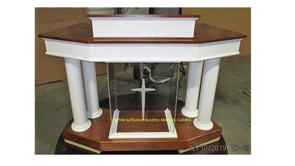 Wood With Acrylic Pulpit Customer NO. 810 WA-Front-Wood With Acrylic Pulpits, Podiums and Lecterns-Podiums Direct