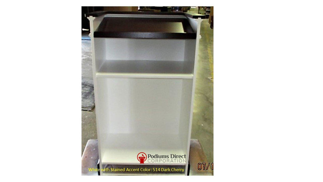 Church Wood Pulpit Single NO 811-Back White with 514-Church Solid Wood Pulpits, Podiums and Lecterns-Podiums Direct