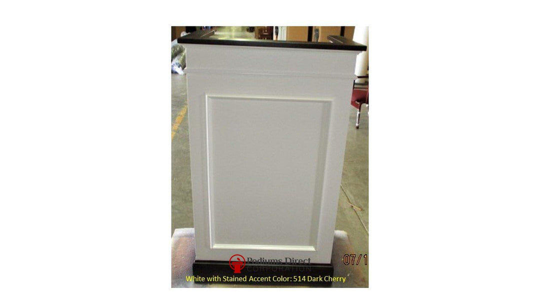 Church Wood Pulpit Single NO 811-White with 514-Church Solid Wood Pulpits, Podiums and Lecterns-Podiums Direct