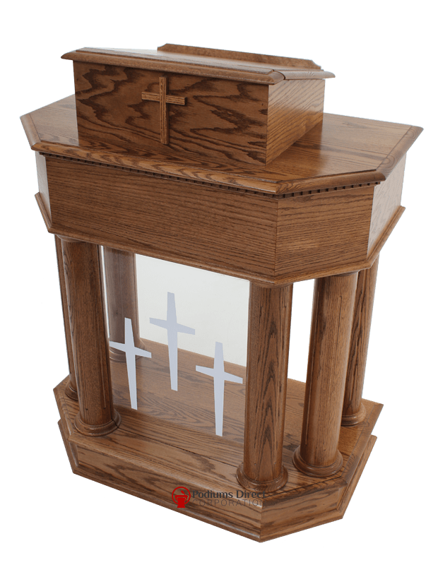 Wood with Acrylic Pulpit 830-Wood With Acrylic Pulpits, Podiums and Lecterns-Podiums Direct