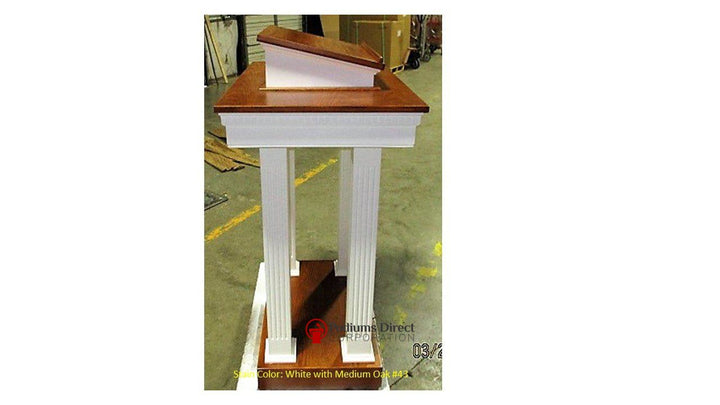 Church Wood Pulpit Pedestal NO 8401-Side Medium Oak 43-Church Solid Wood Pulpits, Podiums and Lecterns-Podiums Direct