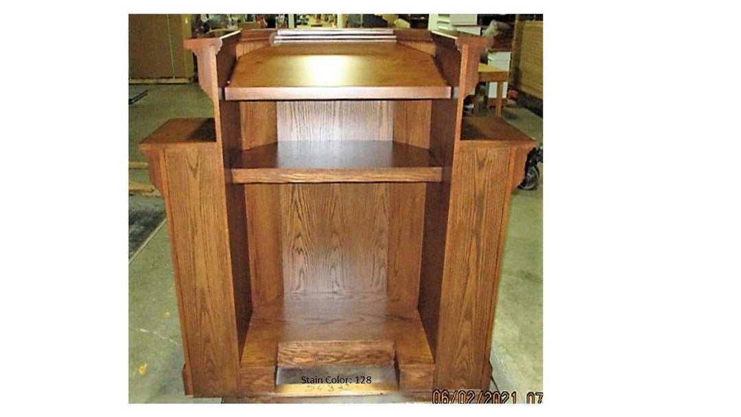 Church Wood Pulpit Wing NO 900W-Back 128-Church Solid Wood Pulpits, Podiums and Lecterns-Podiums Direct