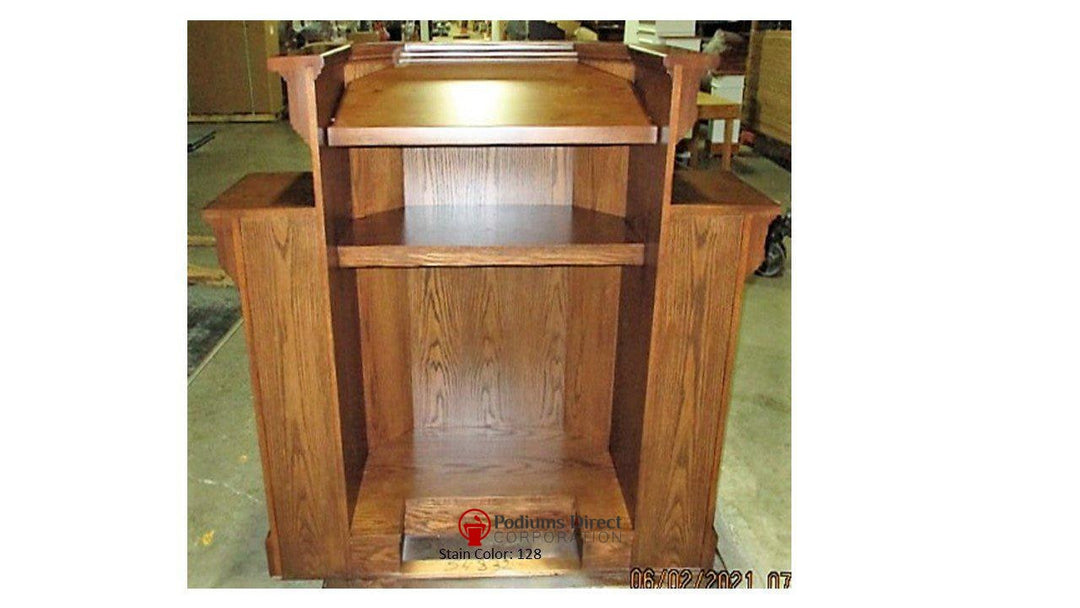Church Wood Pulpit Wing NO 900W-Back 128-Church Solid Wood Pulpits, Podiums and Lecterns-Podiums Direct