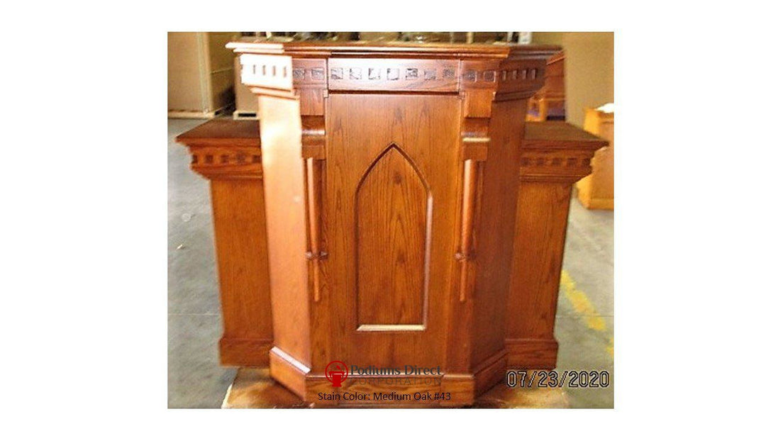 Church Wood Pulpit Wing NO 900W-Church Solid Wood Pulpits, Podiums and Lecterns-Front-Podiums Direct