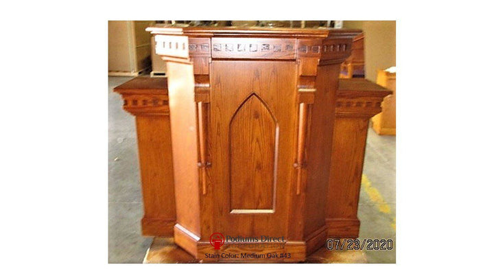 Church Wood Pulpit Wing NO 900W-Church Solid Wood Pulpits, Podiums and Lecterns-Front-Podiums Direct