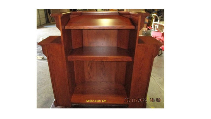 Church Wood Pulpit Wing NO 900W-Church Solid Wood Pulpits, Podiums and Lecterns-Back 124-Podiums Direct
