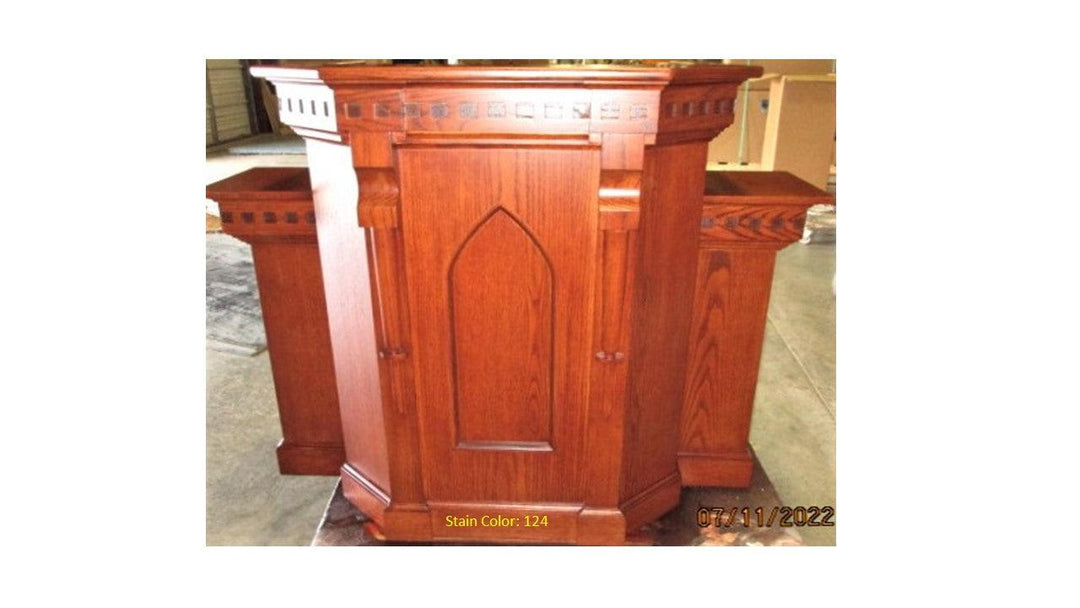 Church Wood Pulpit Wing NO 900W-Church Solid Wood Pulpits, Podiums and Lecterns-Front 124-Podiums Direct