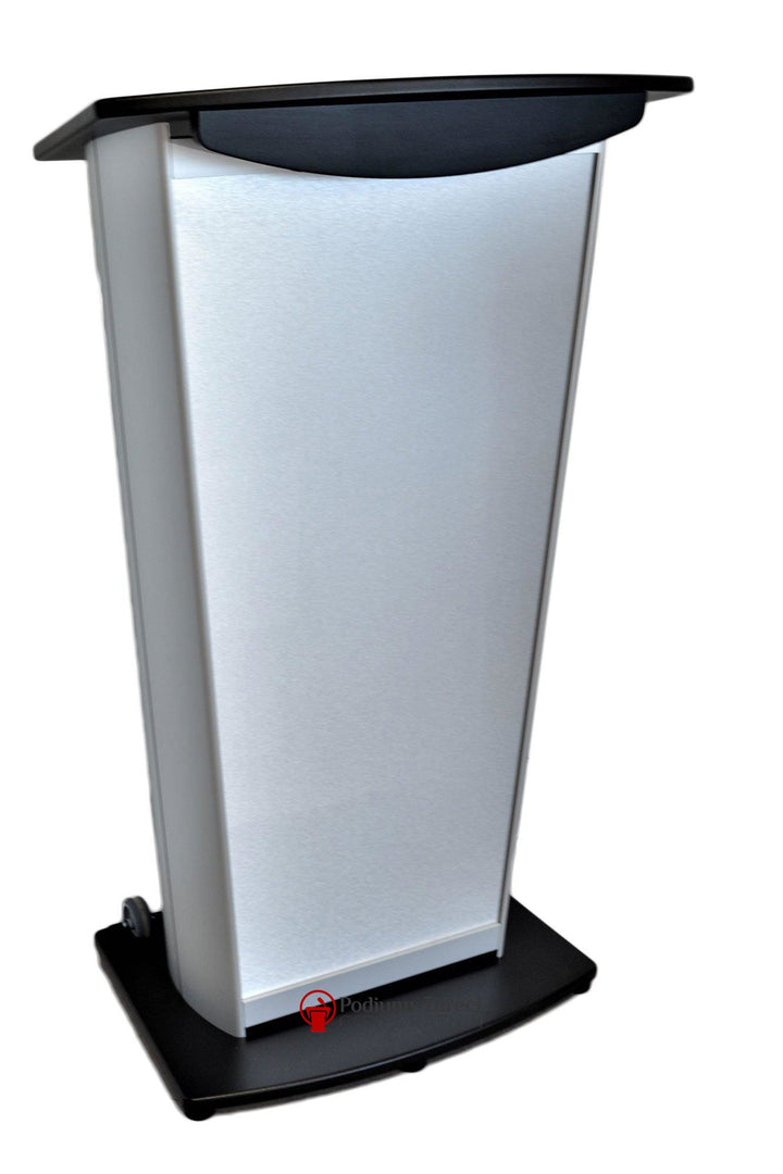Contemporary Lecterns and Podium VH1 Standard Aluminum Lectern-Angle Black Top Base-Contemporary Lecterns and Podiums-Podiums Direct