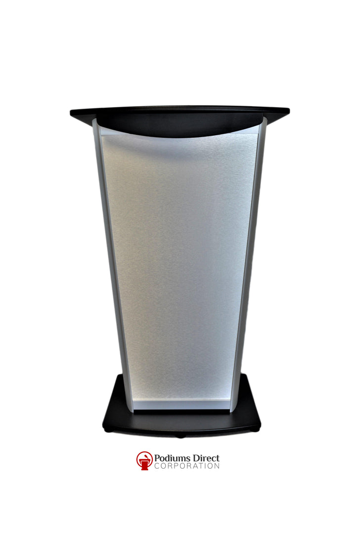 Contemporary Lecterns and Podium VH1 Standard Aluminum Lectern-Front Black Top Base-Contemporary Lecterns and Podiums-Podiums Direct