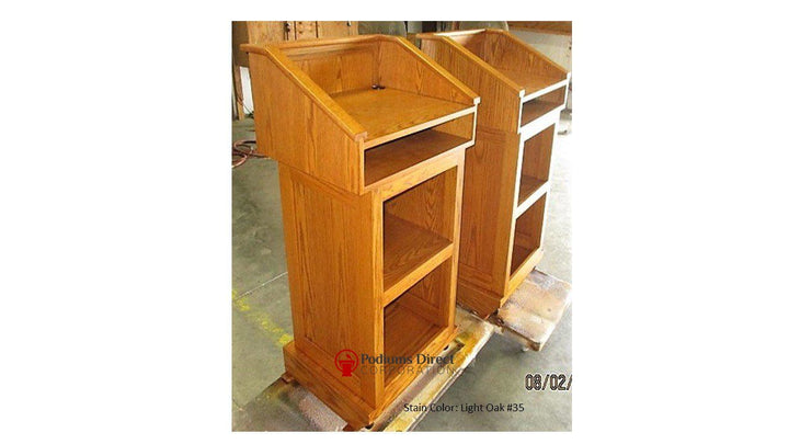 Handcrafted Solid Hardwood Lectern Celebrity-Angle Light Oak #35-Handcrafted Solid Hardwood Pulpits, Podiums and Lecterns-Podiums Direct