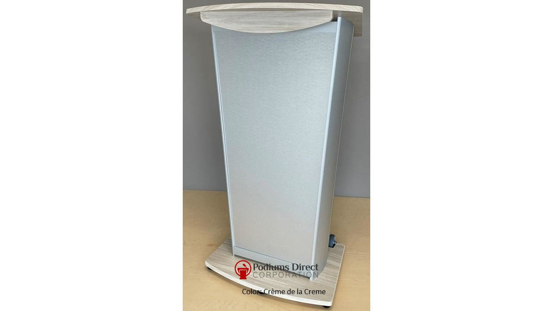 Contemporary Lectern and Podium VH1 Custom Aluminum Lectern-Front Creme de la Creme-Contemporary Lecterns and Podiums-Podiums Direct