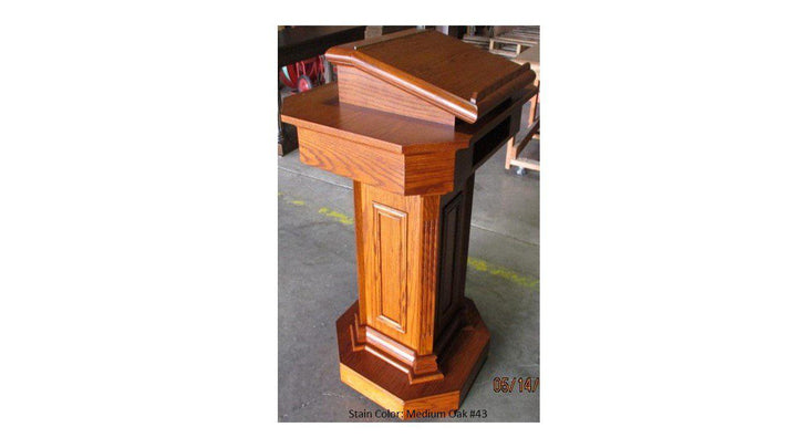 Church Wood Pulpit Pedestal TSP-180-Angle View-Church Solid Wood Pulpits, Podiums and Lecterns-Podiums Direct