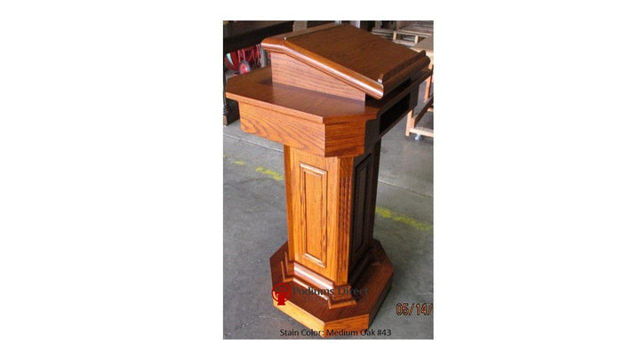 Church Wood Pulpit Pedestal TSP-180-Angle View-Church Solid Wood Pulpits, Podiums and Lecterns-Podiums Direct